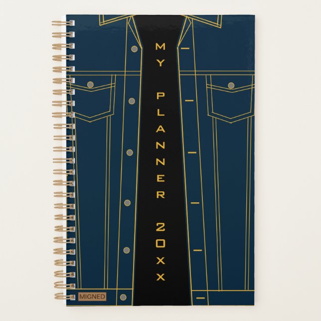 Personalized Planner with Blue Jeans Jacket (Front)