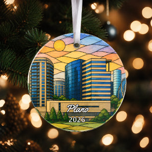 Personalized Plano Acrylic Ornament, Custom Texas Ornament