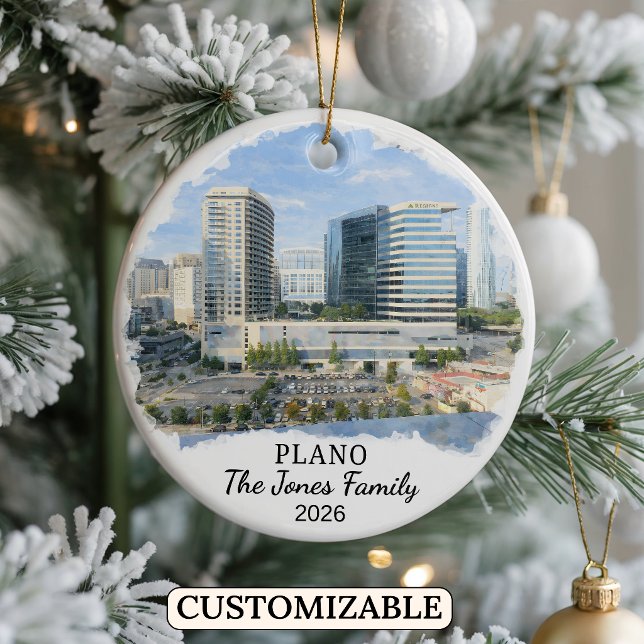 Personalized Plano Ornament, Custom Texas Ceramic Ornament (Creator Uploaded)