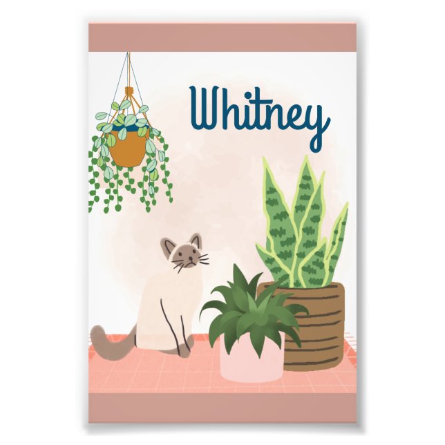 Personalized Plant and Cat Lover Print (Front)