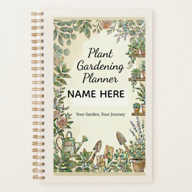 Personalized Plant Gardening Planner Notebook (Front)