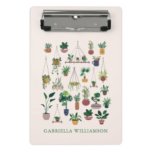 Personalized Plant Lover Botanical Custom Name Mini Clipboard