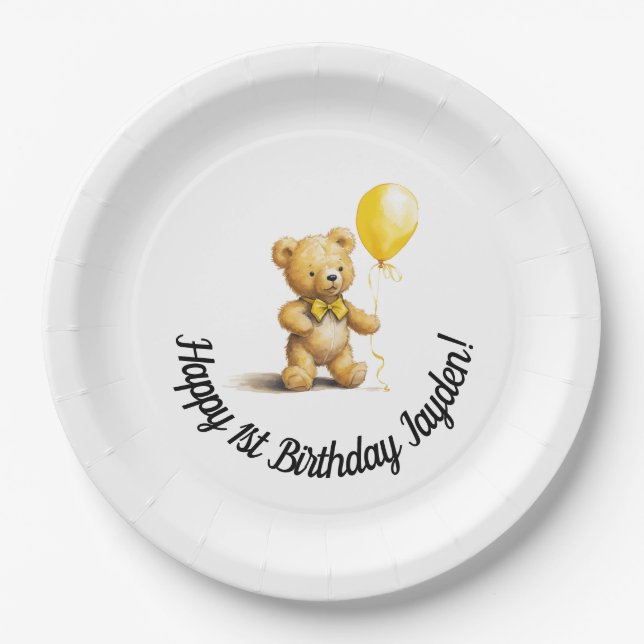 Personalized Plates, for Birthday, Baby Shower,  Paper Plates (Front)