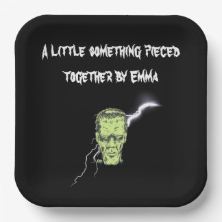 Personalized Plates, Frankenstein Halloween Paper Plates