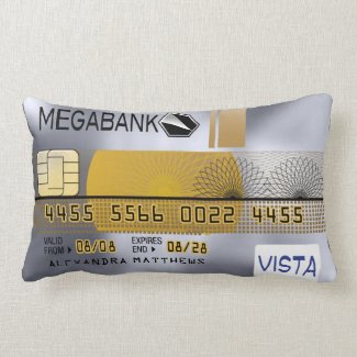 Personalized Platinum Credit Card Lumbar Pillow