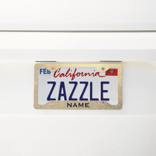 Personalized Platinum Gold Foil Photo Effect License Plate Frame