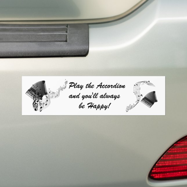 Personalized Play the Accordion Bumper Sticker (On Car)