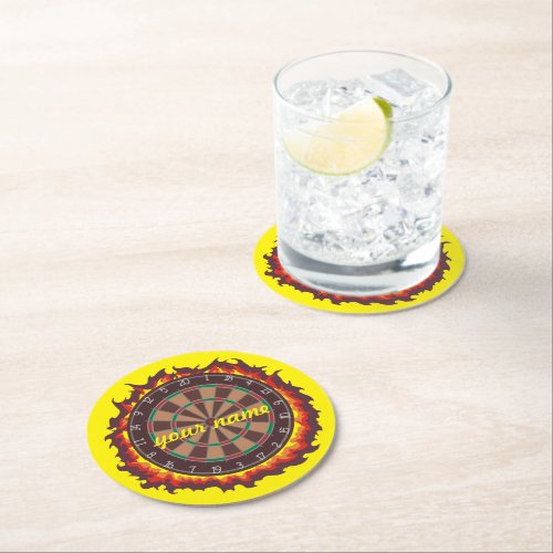 Personalized Player Darts Round Paper Coaster