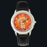 Personalized player name&number basketball tshirt  watch<br><div class="desc">This is a basketball theme watch really easy to customize, for this template you only need to add the name and player number. This is a great custom gift for birthdays, graduation, Christmas, holidays, as an appreciation gift, and for any special occasion in general. Elements on the design composition, basketball...</div>