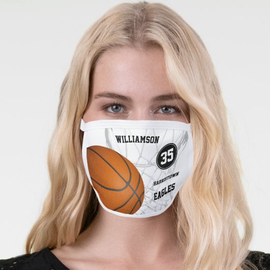 personalized player name team name basketball face mask (Worn Her)