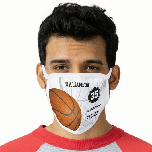 personalized player name team name basketball face mask (Worn Him)
