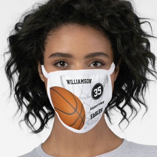 personalized player name team name basketball face mask (Worn Her)