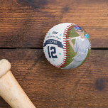 Personalized Player Photo & Number Baseball<br><div class="desc">Create an awesome custom gift for your favorite little leaguer or baseball player with this personalized baseball featuring two photos and your player's name,  number,  team or league name,  and the year. A great gift for birthdays,  Christmas,  or the end of the baseball season!</div>