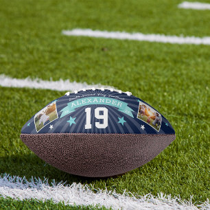 Personalized Player Photo & Number Keepsake Football