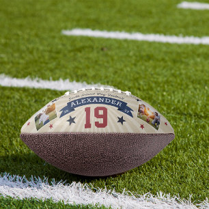 Personalized Player Photo & Number Keepsake Football