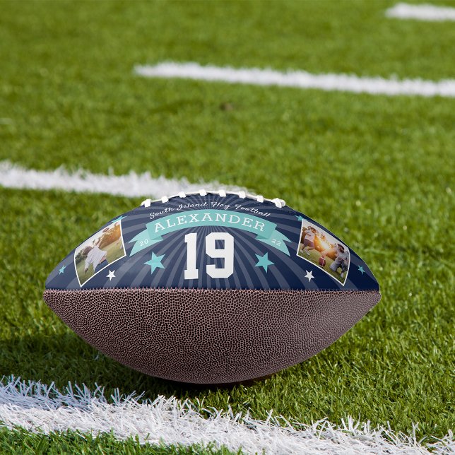 Personalized Player Photo & Number Keepsake Football (Creator Uploaded)