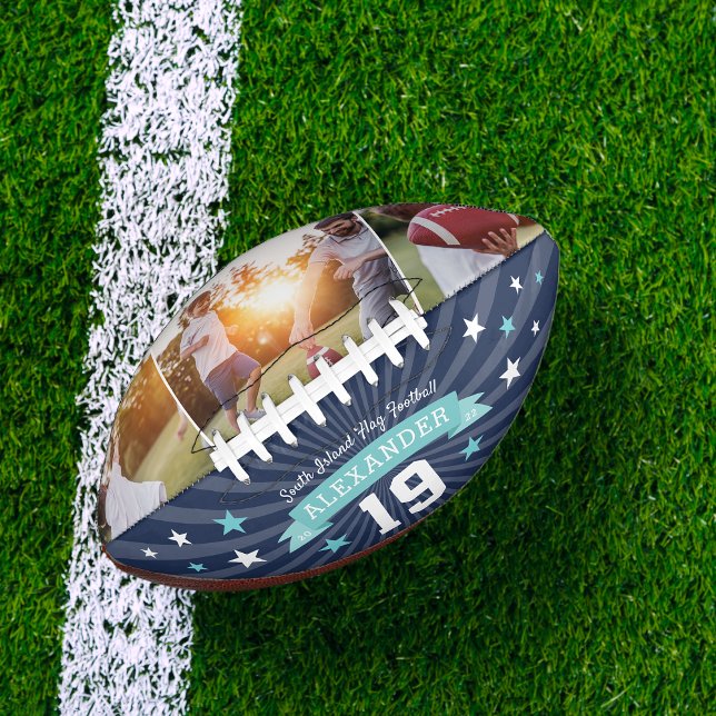 Personalized Player Photo & Number Keepsake Football (Creator Uploaded)