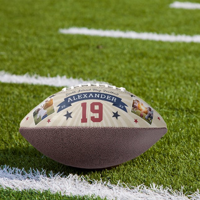 Personalized Player Photo & Number Keepsake Football (Creator Uploaded)