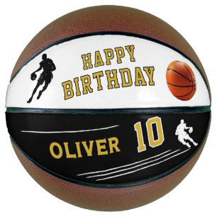 Personalized Player Silhouette Happy Birthday Basketball