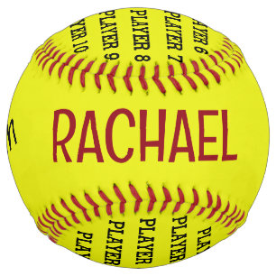 Personalized player softball ball