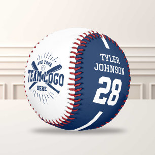Personalized Player Team Logo Blue Baseball
