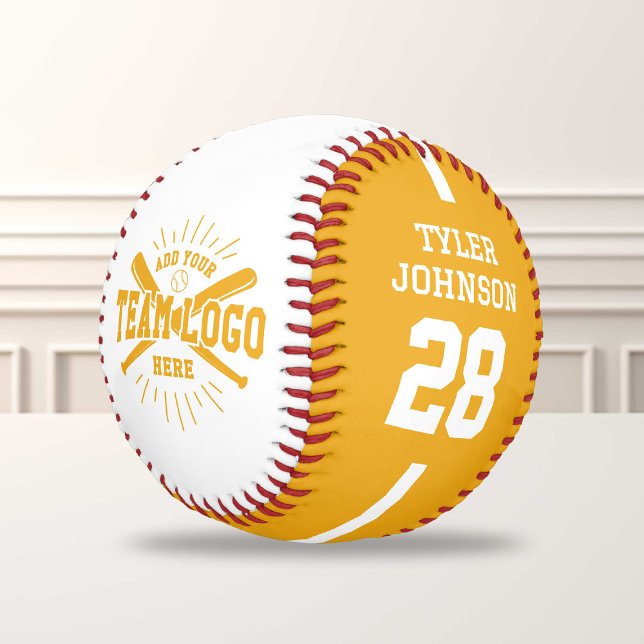 Personalized Player Team Logo Yellow Baseball (Creator Uploaded)