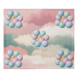 Personalized Playful ball rainbow cloud pattern Duvet Cover