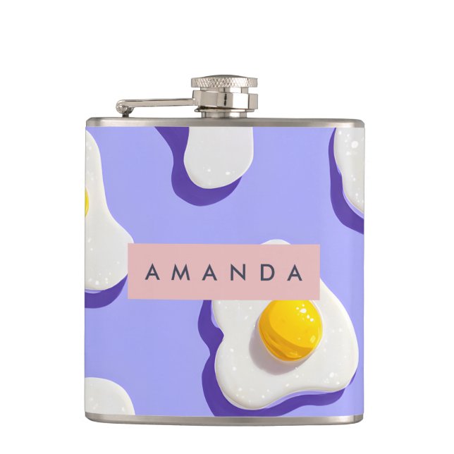 Personalized Playful Sunny Side Up Eggs Flask (Front)