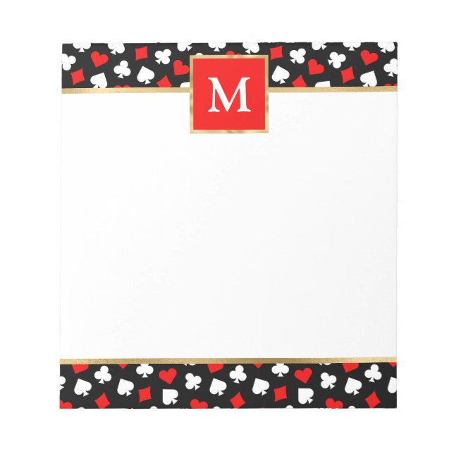 Personalized Playing Card Suit Notepad (Front)