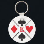 Personalized Playing Card Suit Symbol Poker Keychain<br><div class="desc">A classic design with a center area for monograms. Your bridge club friend will love this personalized gift. If you would like to change the font or color of the monogram, you can click on "Click to customize further" link. This link will take you to the design tool where you...</div>
