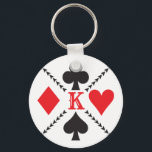 Personalized Playing Card Suit Symbol Poker Keychain<br><div class="desc">A classic design with a center area for monograms. Your bridge club friend will love this personalized gift. If you would like to change the font or color of the monogram, you can click on "Click to customize further" link. This link will take you to the design tool where you...</div>