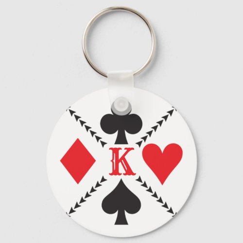 Personalized Playing Card Suit Symbol Poker Keychain