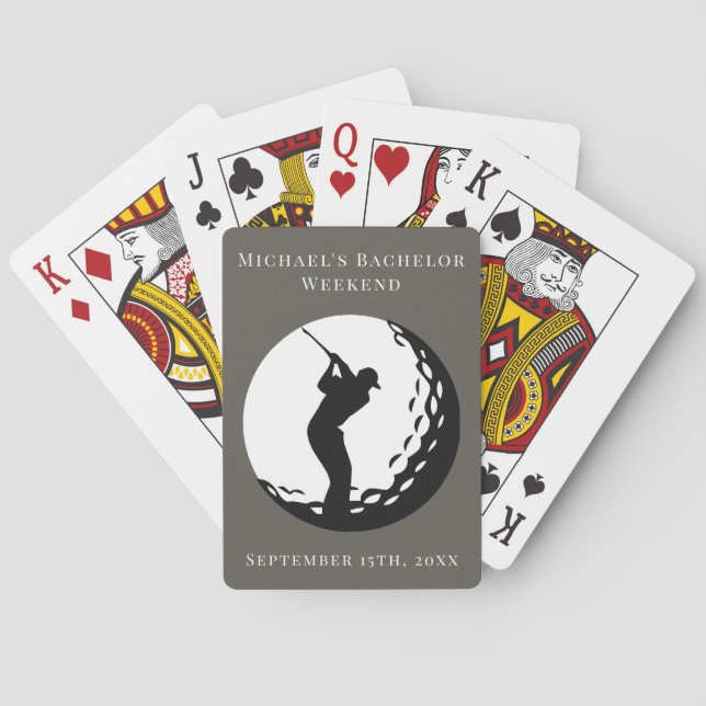 Personalized Playing Cards | Bachelor Golf Weekend (Back)