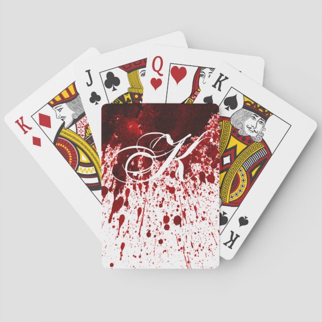 Personalized Playing Cards Blood Splatter Vampire (Back)