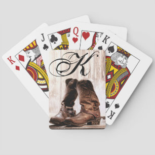 Personalized Playing Cards Boots Country Rustic We