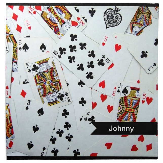 Personalized Playing Cards Deck napkins (Front)