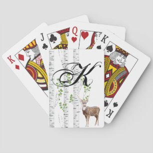 Personalized Playing Cards Deer Doe Buck Forest Wo