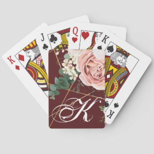 Personalized Playing Cards Geometric Garden Wine