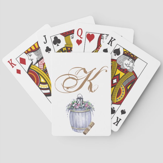 Personalized Playing Cards Summer Country Wedding (Back)