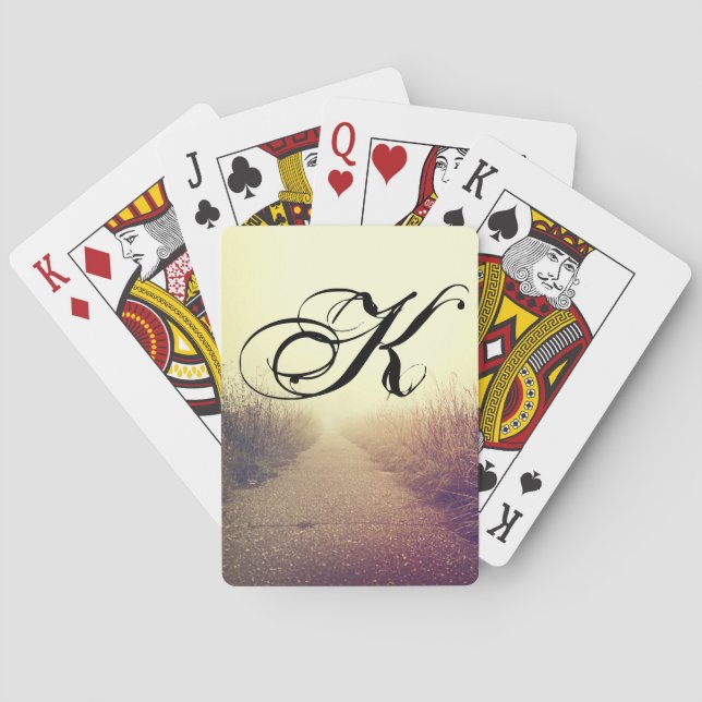 Personalized Playing Cards Sunrise Pathway Walkway (Back)