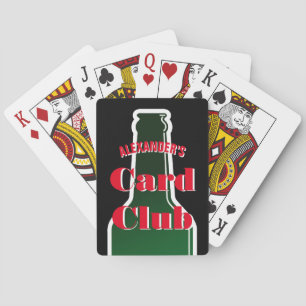 Personalized playing cards with beer bottle logo
