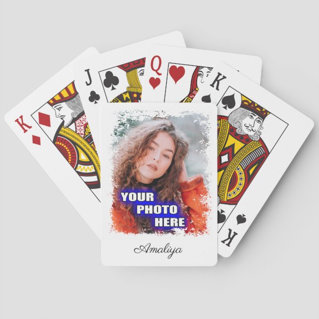 Personalized playing cards with photo party favors (Back)