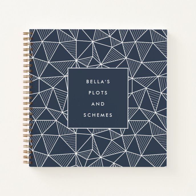 Personalized Plots &amp; Schemes Geometric Pattern Notebook