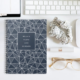 Personalized Plots & Schemes Geometric Pattern Notebook