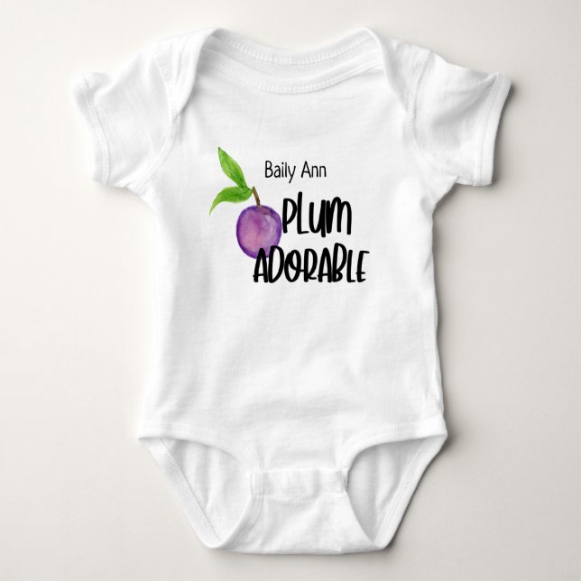 Personalized Plum Adorable Baby Bodysuit (Front)