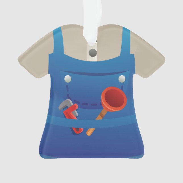 Personalized Plumber Christmas Holiday Ornament (Front)