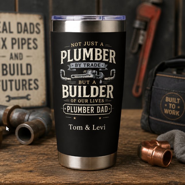 Personalized Plumber Dad Tumbler (Creator Uploaded)