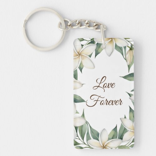 Personalized Plumeria Love Forever Keychain