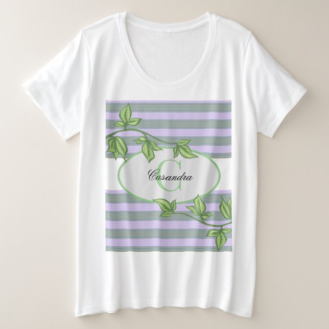 Personalized Plus Size Green Thatch T-shirt (Design Front)