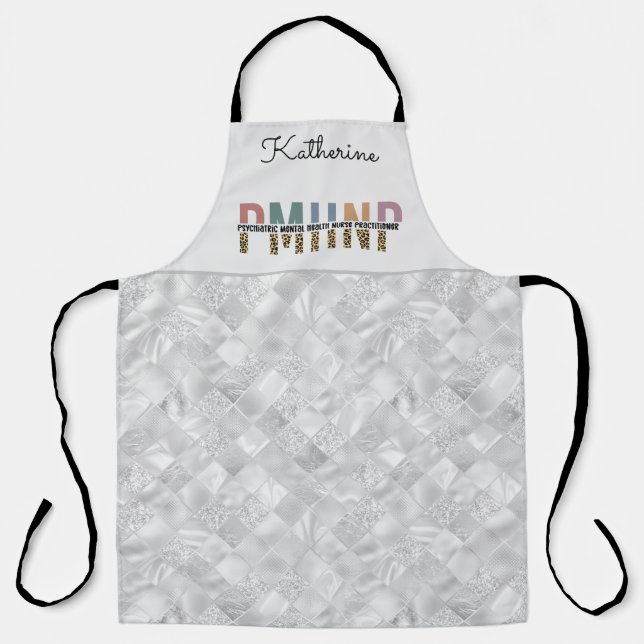 Personalized PMHNP Psychiatric Mental Health Nurse Apron (Front)